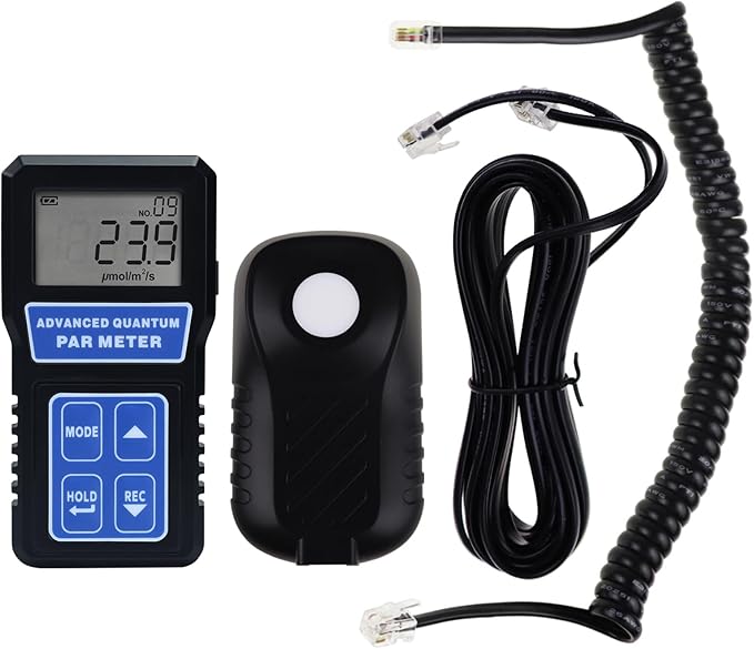 PAR Meter Quantum PAR Meter PPFD Meter for LED Grow Lights (400-700nm), PAR Light Meter with Data Logging for Photosynthesis Light Intensity Indoor Gardening Plant, Aquarium