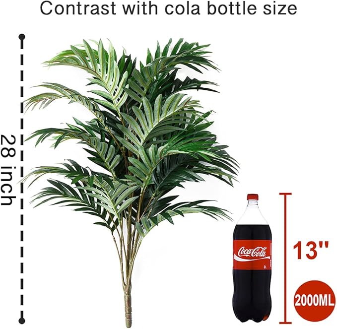 DVGUN 2 Pack Artificial Palm Plants Leaves Faux Fake Tropical Large Palm Tree Imitation Leaf