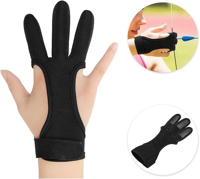 Coolrunner Archery Glove - Three Finger Leather Protective Gloves for Shooting - Kids' Gear Accessories