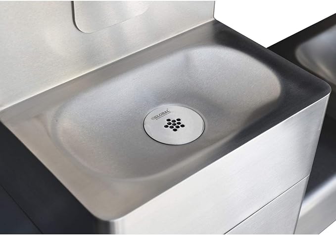 Global Industrial Outdoor Bottle Filling Station & Bi-Level Drinking Fountain, Stainless Steel
