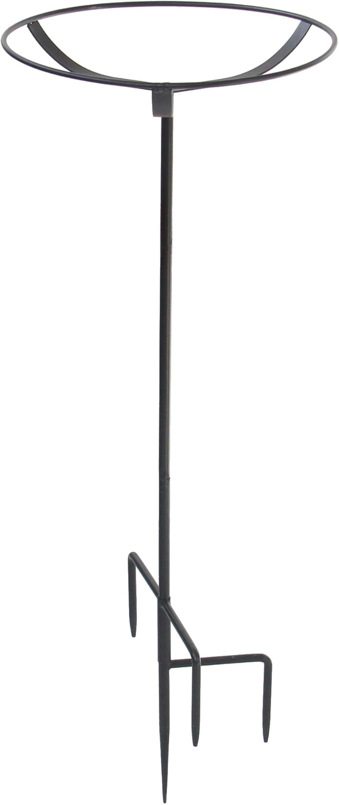 BYER OF MAINE Circles Post Bird Bath, Outdoor Garden and Patio Decor, Porcelain, Glaze Finish, Steel Mounting Post, Outside Bird Pond Fountain, 14"x14"x30", Cobalt Blue