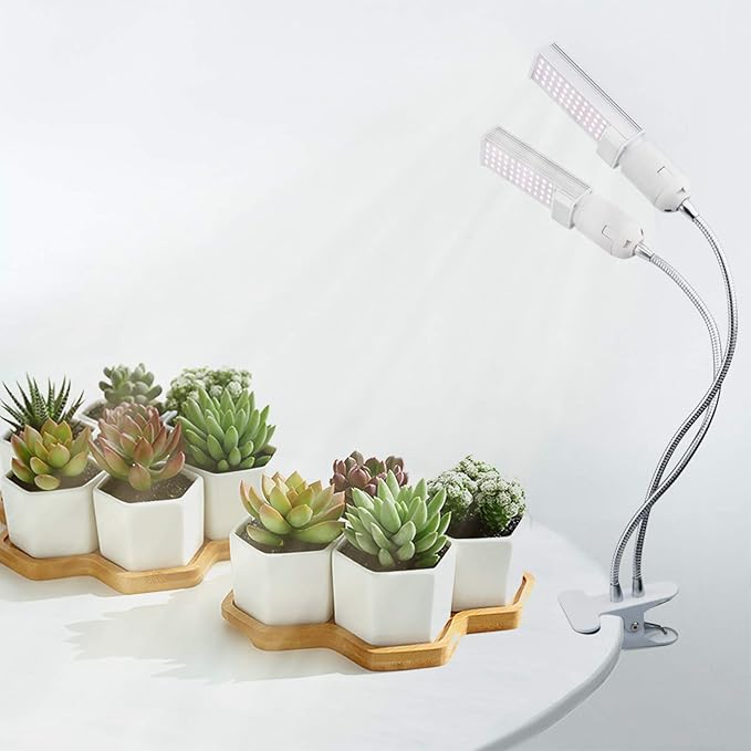 Necgemlex Smart LED Grow Lights for Indoor Plants - Real Time Sunlight Brightness Simulation, Full Spectrum Grow Light with 2-24 Hours Timer, Auto on/Off, Independent Control Dual Heads, Dimmable