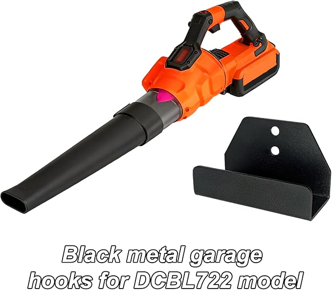 Black Metal Garage Hooks, Tool Holder Wall Mount Applicable to Dcbl722 Model Vacuum Wall Mounted Bracket, Leaf Blower Attachments Tool Holder & Hook Mounting