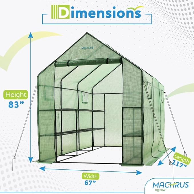 Machrus OGrow Greenhouse Kit, Multiple Sizes, Green House, Small Green Houses for Outside, Small Greenhouses for Outdoors, Mini Greenhouse Outdoor