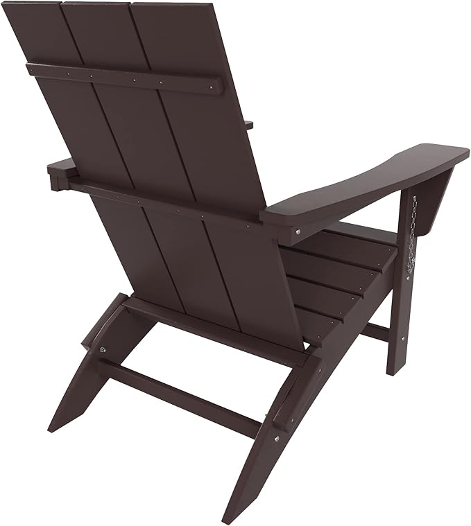 WestinTrends Ashore Modern Outdoor Folding Adirondack Chair, Dark Brown
