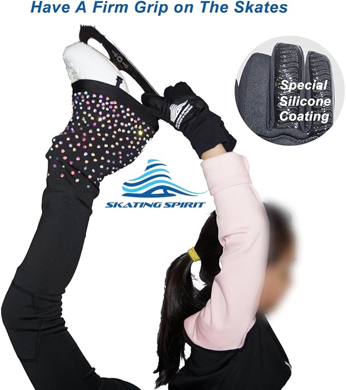 Skating Spirit Gel Padded Palm Protection Gloves for Kids and Adults, Water Resistant Warm Touchscreen Non Slip