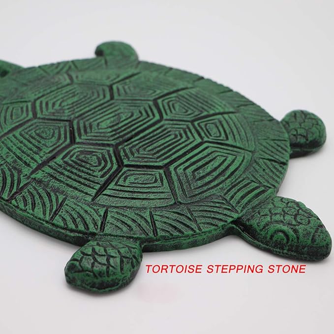 MDLUU Tortoise Stepping Stone, Cast Iron Flagstone, Decorative Turtle Stepping Stone for Lawn, Yard, Garden Walk Way, 13.3"×10.2"