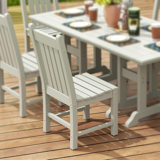 WestinTrends Malibu HDPE Outdoor Armless Patio Dining Chair Sand