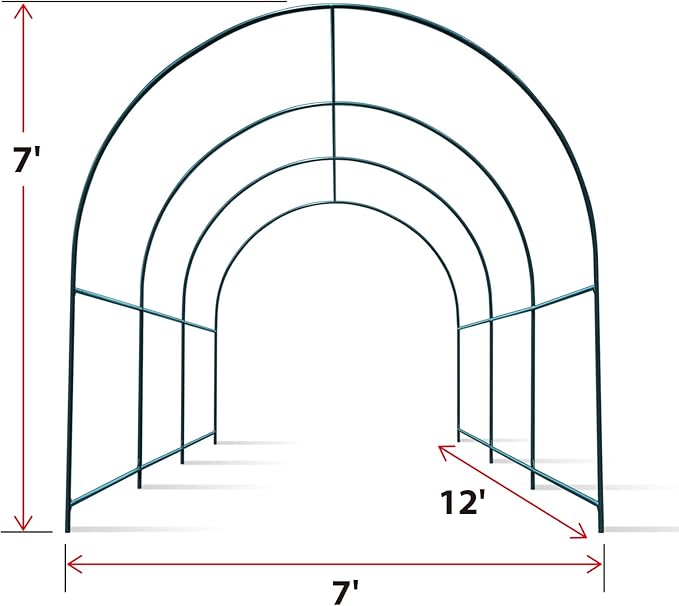 Strong Camel Greenhouse Replacement Frame for Outdoor Larger Hot Garden House , Support Arch Frame Climbing Plants/Flowers/Vegetables (12'X7'X7', Frame)