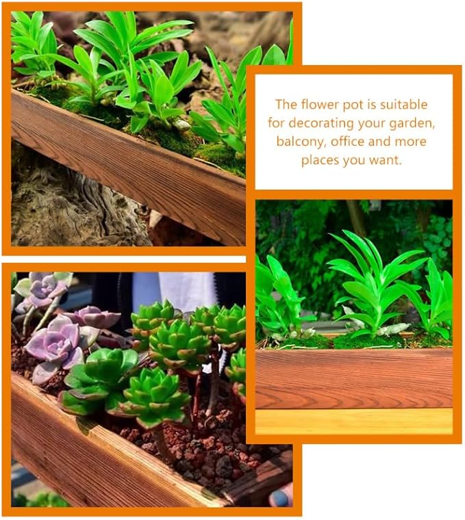 Rustic Wooden Flower Planter Box 11.81 Inch Anti-Rotten Cedar Wood Window Box for Gardening Balcony Patio Outdoor Use