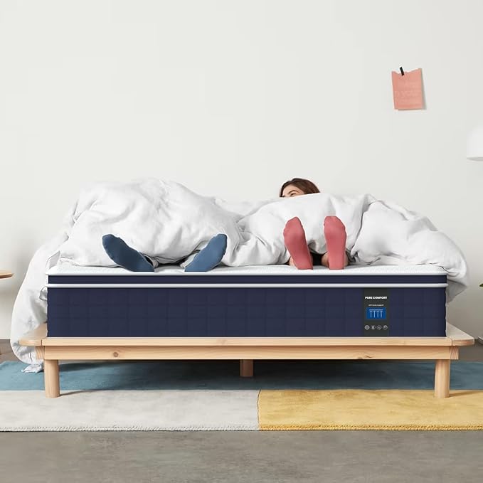 Coolvie 12 Inch Hybrid Twin XL Mattress -Firm Feel -Support Foam with Strong Pocket Springs - Extra Lumbar&Shoulder Support for Back&Stomach Sleepers, CertiPUR-US® Certified Foam,XL Long Size