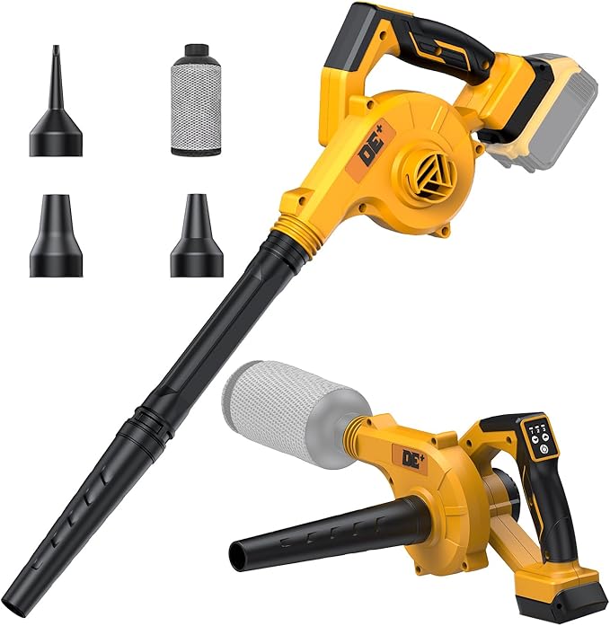 DeForce Electric Leaf Blower Cordless for Dewalt 20V Max Battery, 2026 Upgraded 4 in 1 Blower/Vacuum/Inflator/Deflator, 3 Speed Modes,190 MPH/280CFM, Extended Tube for Leaves, Dust, Lawn(No Battery)