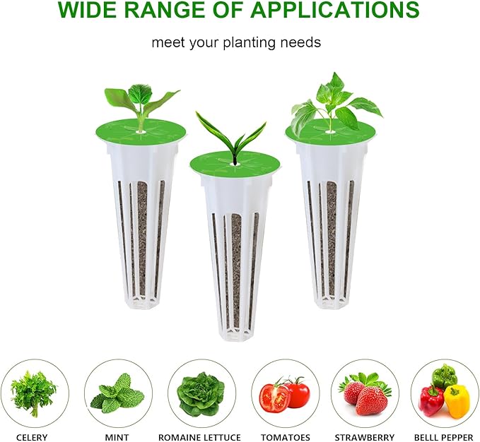 Hydroponic Supplies Accessories for Aerogarden Pods, Seed Pods Kit with 12pcs Grow Sponges, 12Grow Baskets, 24pcs Labels, Seed Starter Pods for Hydroponic Growing System