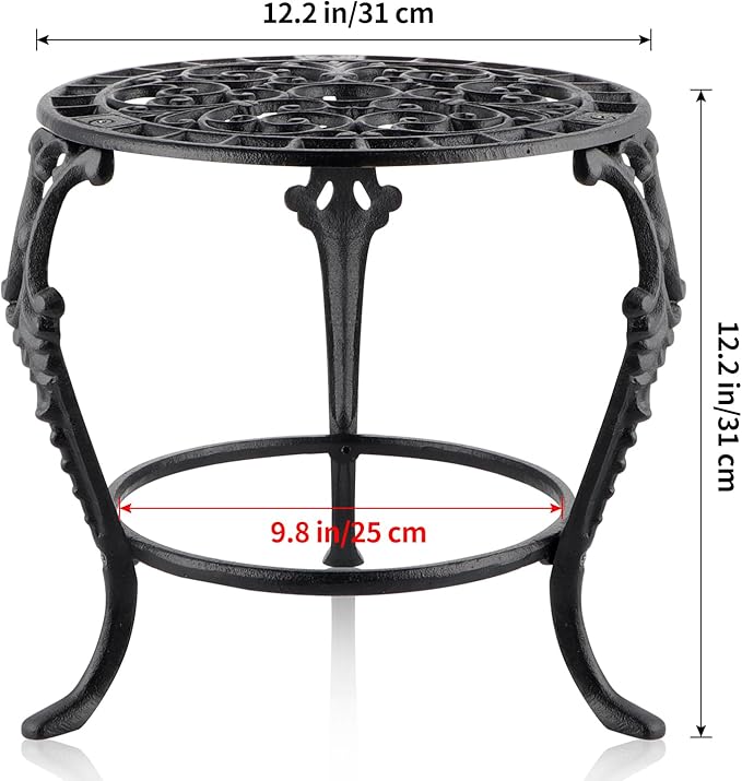 MOLIGOU Cast Iron Plant Stand, Heavy Duty Flower Pot Stand, Potted Plant Holder for Living Room, Bedroom, Entryway
