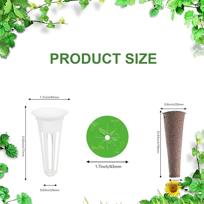 Hydroponic Supplies Accessories for Aerogarden Pods, Seed Pods Kit with 12pcs Grow Sponges, 12Grow Baskets, 24pcs Labels, Seed Starter Pods for Hydroponic Growing System