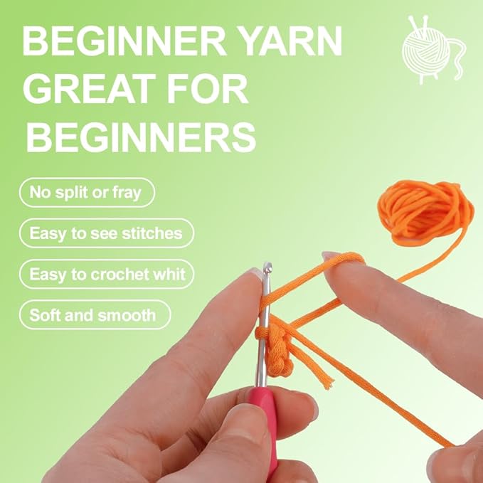 Autglint Monster Crochet Kit for Beginners - Whimsical Amigurumi Creature DIY Starter Set with Video Tutorials | Sensory Soft Yarn & 40% Extra Material | Emotional Support Worry Monster Gift
