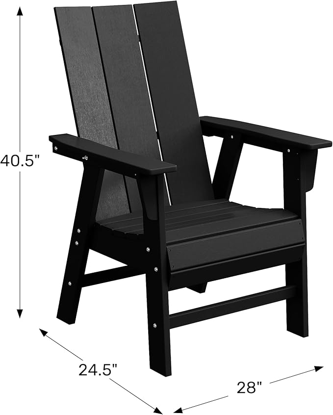 WestinTrends Ashore Outdoor Patio HDPE Plastic Modern Adirondack Dining Chair Turquoise