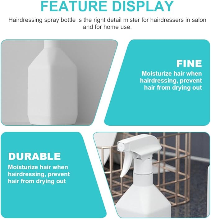2Pcs Fine Mist Spray Bottles for Hair Humidification and Indoor Plant Watering Portable Plastic Sprayers for Home Gardening and Cleaning Use