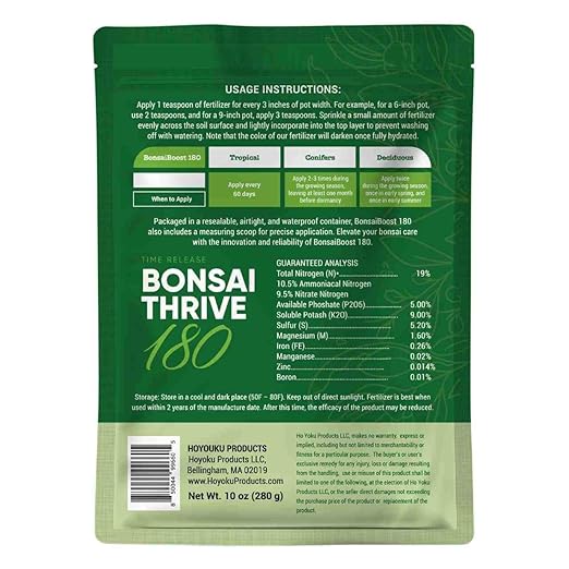 Ho Yoku Bonsai Tree Fertilizer - 19-5-9 Formula for Strong Roots & Lush Growth, Slow-Release Granules, Indoor & Outdoor Use, 10 Ounces