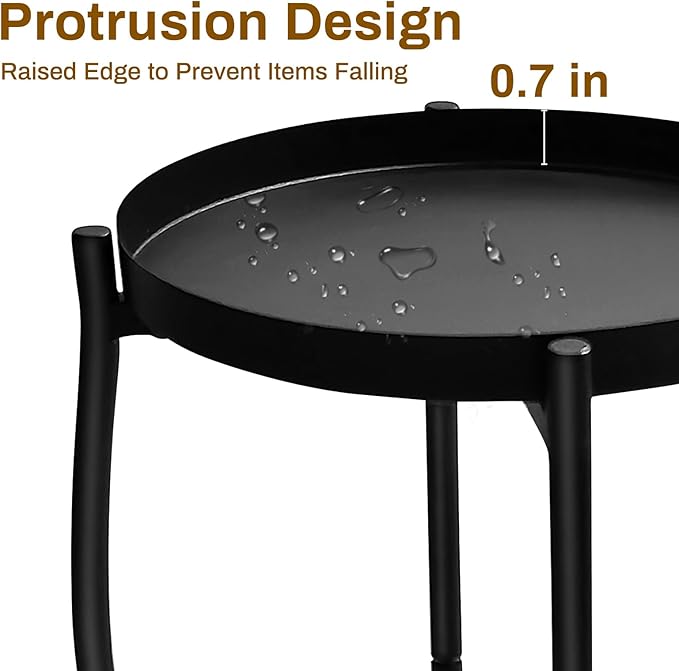 Uniqcovosa Plant Stand Indoor, 2 Tier Tall Plant Stands, 4-Leg Metal Flower Stand, Heavy Duty Plant Shelf Plant Rack Flower Stands for Living Room, Black
