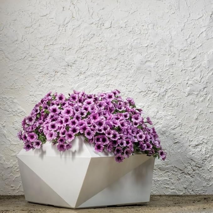 Crescent Garden Modern Geometric Origami Planter, Plant Pot, 23-Inch (Caviar Black)
