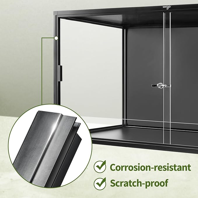 Wacool Terra 120 Gallon Reptile Tank, Large Terrarium for Bearded Dragons, Snakes, Leopard Geckos, Sliding Door & Top Ventilation, 48" x 24" x 24" Easy-to-Maintain Reptile Enclosure