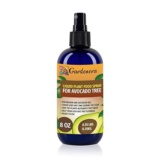 Gardenera Professional Avocado Organic Superfood Spray Mist for Home Gardening | Micro-Fungi Enriched Fertilizer Mist for Healthy Leaves & Growth | 18 Key Vitamins & Minerals for Avocado - 8oz
