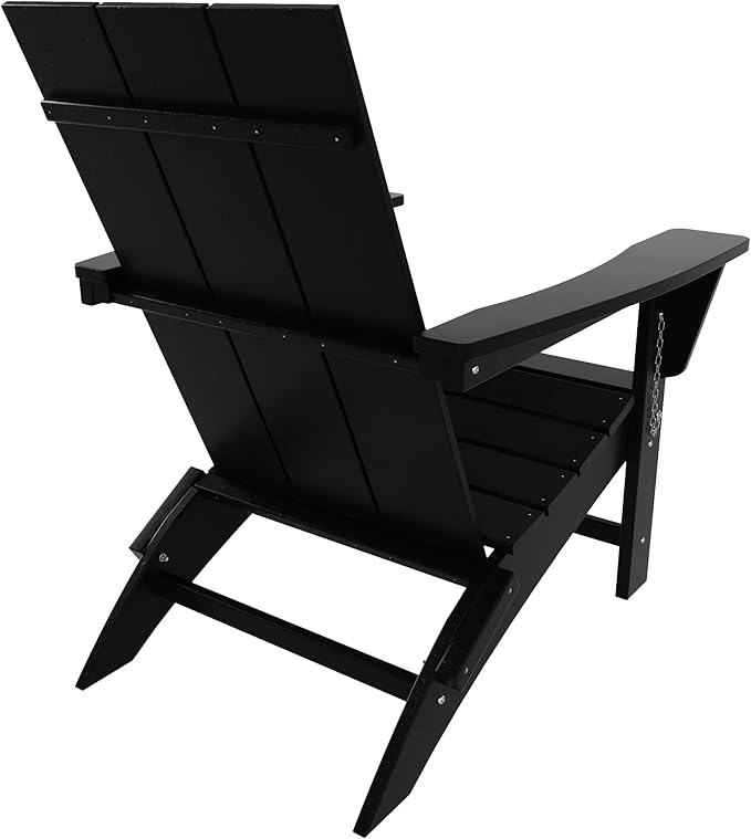 WestinTrends Ashore Modern Outdoor Folding Adirondack Chair, Black