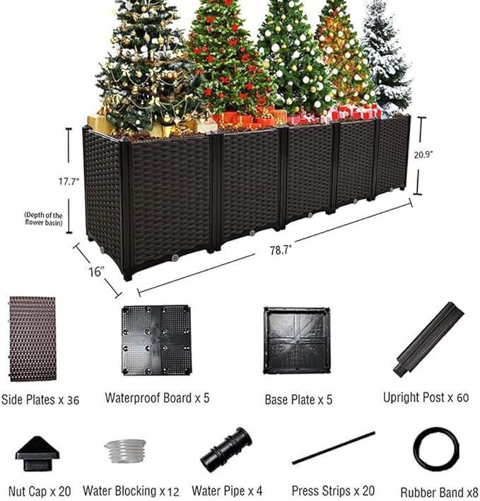Souwuokoo Large Planters for Outdoor Plants Raised Garden Bed Elevated Rectangular Garden Box Kits for Gardening, Vegetables, Flowers and Herbs in Backyard Patio Balcony