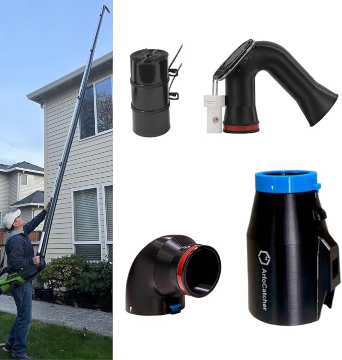 ArloCatcher 2-Story High Gutter Cleaning Kit for Kobalt 80V 630 CFM Leaf blowers, KHB 6380-06, KHB 25280-06, KHB 4080-06, Clean Two-Story Gutters from Ground, Extension Pole Not Included