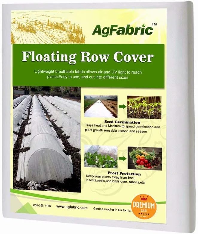 Agfabric Plant Covers Freeze Protection Row Cover 0.55oz 7'x100' Frost Blanket for Winter Protection Plant Covers Feeeze Protection,White