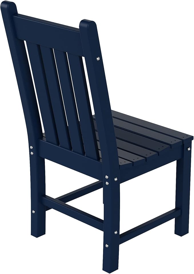 WestinTrends Malibu HDPE Outdoor Armless Patio Dining Chair Navy Blue