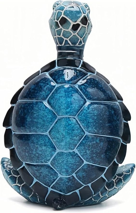 VVGIFTS Sea Turtle Meditation Yoga Decor, Garden Figurine Sea Turtle Meditating Coastal Beach Decorations, Zen Yoga Resin Statue for Home Office Decorations (Put The Palm Together)