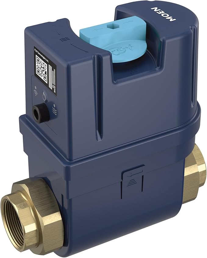 Moen Flo Smart Water Monitor and Automatic Shutoff Sensor, Wi-Fi Connected Water Leak Detector for 1-1/4-Inch Diameter Pipe, 900-002