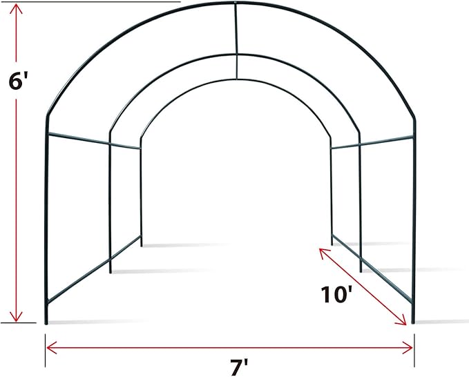 Strong Camel Greenhouse Replacement Frame for Outdoor Larger Hot Garden House , Support Arch Frame Climbing Plants/Flowers/Vegetables (10' X7'X6', Frame)