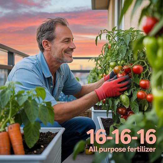 Gardenera 16-16-16 Premium All Purpose Professional Fertilizer - Lawn, Flower, Tree, Shrub & Vegetable Fertilizer (3 Quarts)