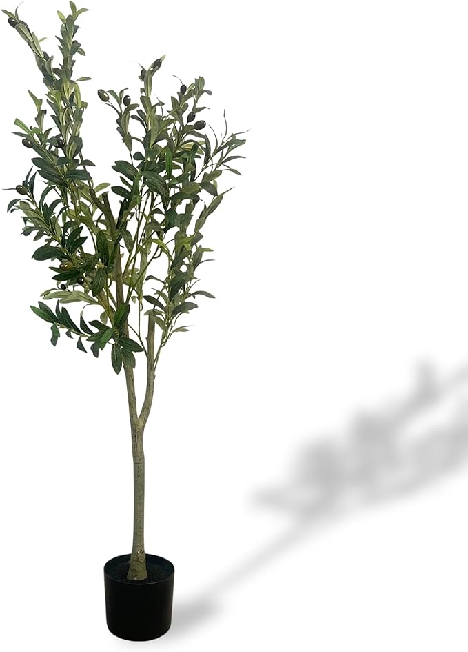 XBrand 47.2-Inches Artificial Olive Tree in Pot for Indoor Outdoor Home Office Store, Great Housewarming Gift