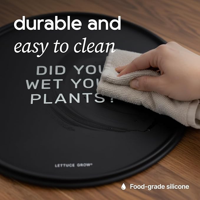Water-Resistant Mat for Floor Protection - 23" Diameter Food Safe Silicone Rubber for Potted Plants, Farmstand and Nook and More