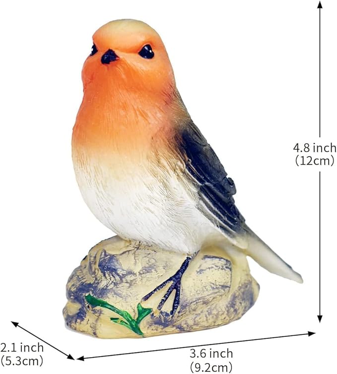 Solar Garden Bird Statue with LED Lights – Eco-Friendly Outdoor Waterproof Lawn Patio Balcony Decor, Charming Robin Sculpture for Garden, Yard, Porch, Gifts for Mom Grandma, Spring, Mother’s Day