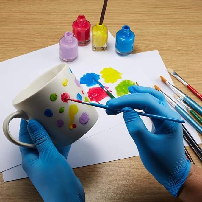 Kids Gloves Disposable for 4-10 Years - Latex and Powder Free - for Kids Festival Preparation, Crafting, Painting, Gardening
