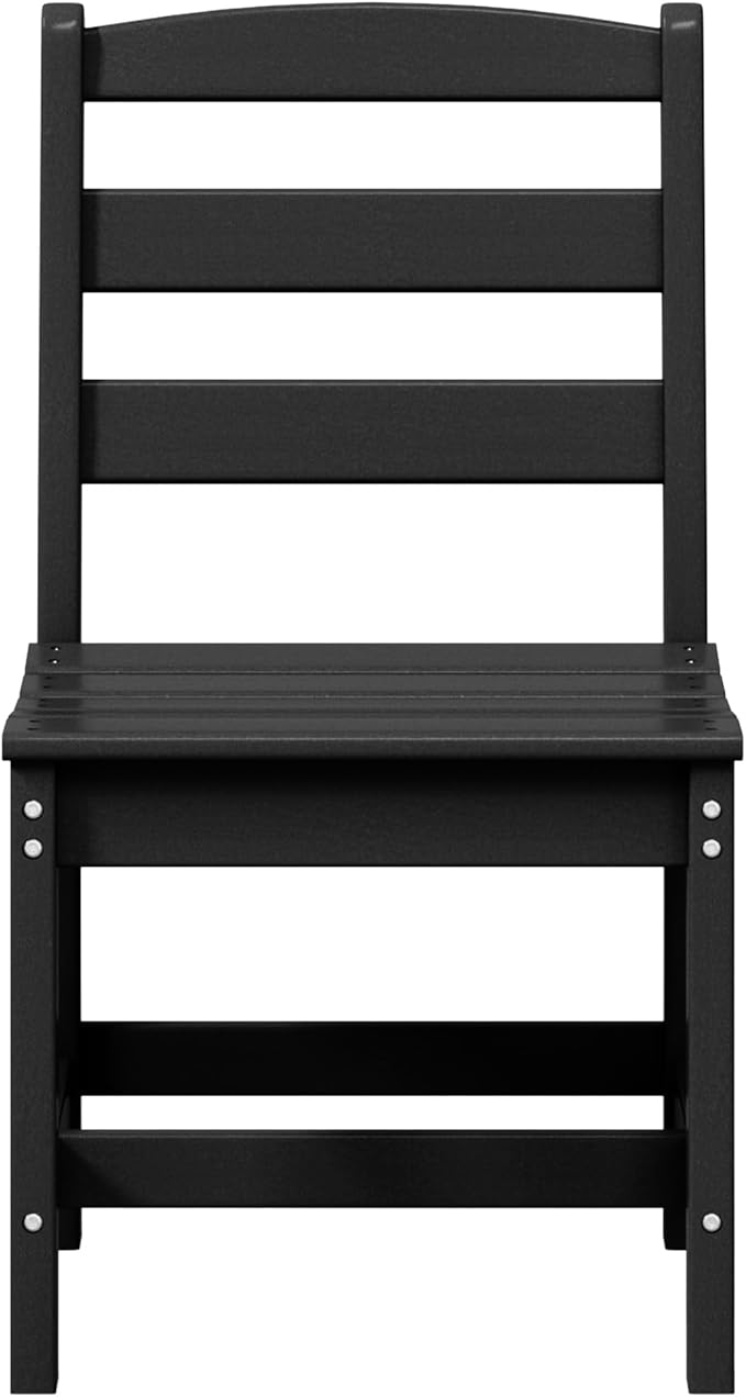 WestinTrends Ashore Outdoor HDPE Patio Classic Armless Dining Side Chair, Black