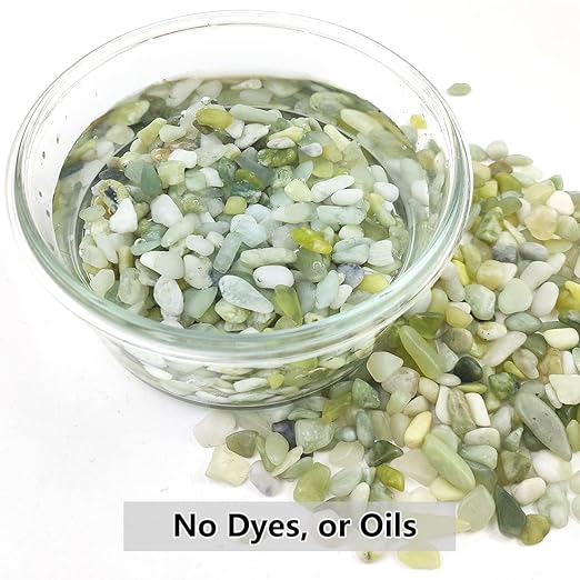 YISZM 5LB Succulent and Cactus Jade Pebbles, 3/8 Inch Natural Decorative Polished Stones, River Rocks for Indoor Plants, Vases, Planters and Outdoor Gardening