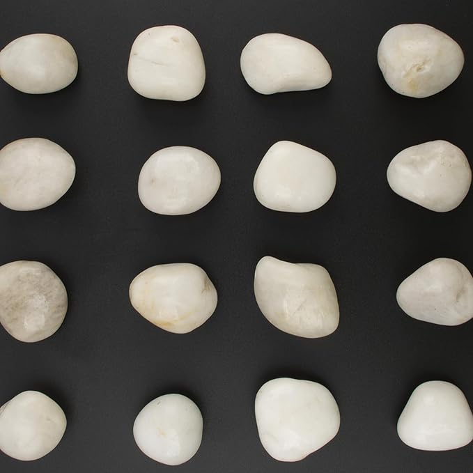 LOOIOOJ 10lbs River Rocks - 1-2 Inch Natural White Decorative Rocks for Potted Plants, River Rocks for Aquariums, and Landscaping (Weight : 10 LB, White)