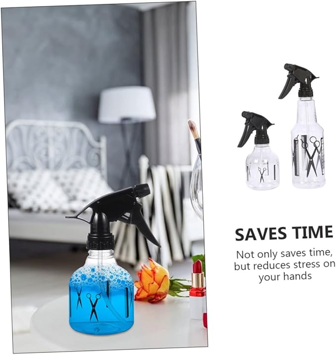 MERRYHAPY Portable Spray Watering can 2-Pack Adjustable Fine Mist Sprayers for Hair Salon and Home Use 6.7 Inch Plastic Water Spray Bottle for Hairdressing and Plant Care