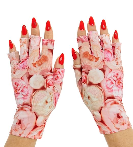 ManiGlovz - The ORIGINAL UPF 50+ UV Light Protective Nail Gloves | Gel Manicure and Anti UV Fingerless Gloves for Women | Can be Used as Sun Protection Gloves for Driving | Jour De Fleur