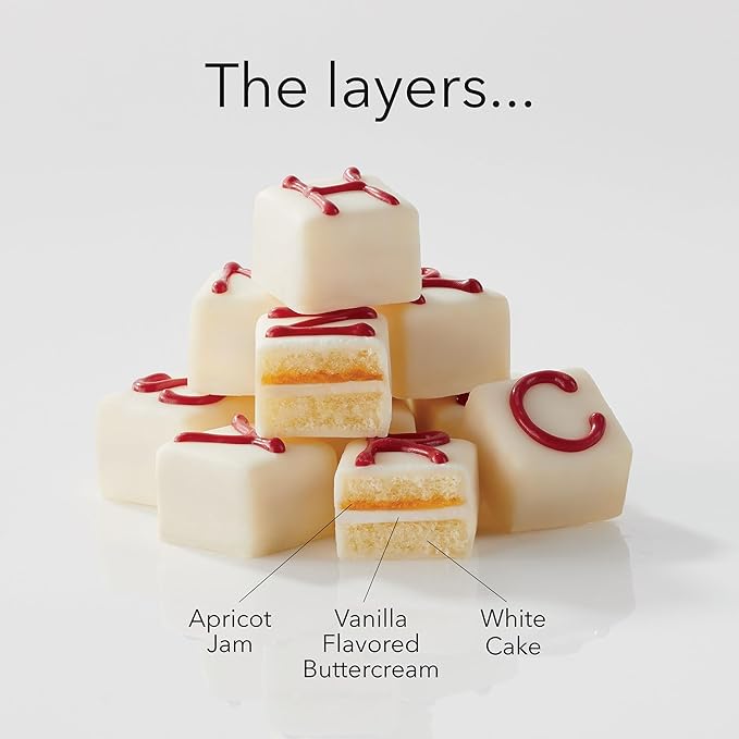 The Swiss Colony I Tried Petits Fours Cakes - Gourmet Cake Assortment with Chocolate, Jam, Layer Cakes - Holiday Dessert Gift for Christmas - (Pack of 36)
