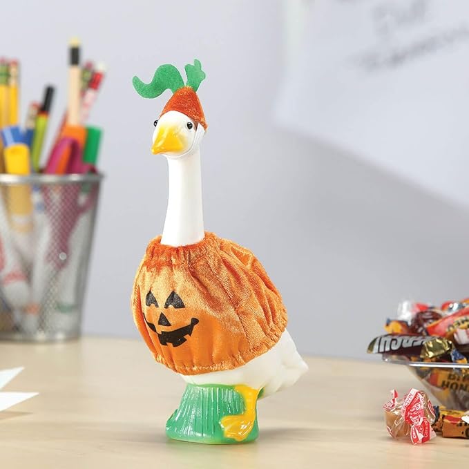 Fox Valley Traders Gaggleville 7" Desktop Goose Figurine with All Seasons Outfit Bundle – Includes 4 Adorable Seasonal Costumes for Spring, Summer, Fall & Winter – Fun Indoor Décor & Gift Idea