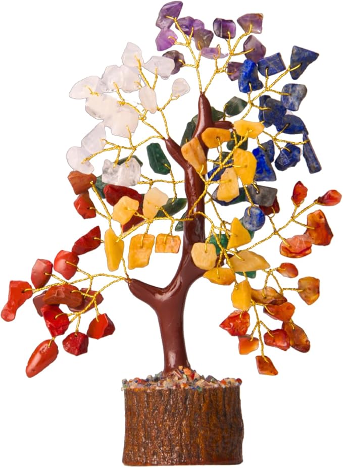 ANAYA AGATE 7 Chakra Tree of Life, for Women, Money Tree, Bonsai Trees, Home Office Decor, Healing Crystals, Office Desk Accessories, House Warming Gifts New Home, Crystals and Healing Stones