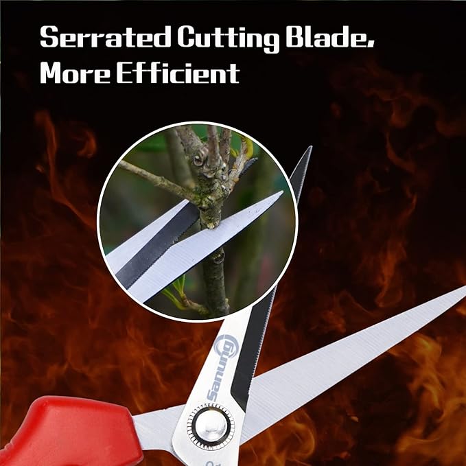 Sanung 2 PACK Pruning Shears,Straight Stainless Steel Pruning Shears Hand Pruner Garden Trimmer Scissors Clippers with PVC Handle Safety Lock Pruning Shears for Gardening Tree Trimming