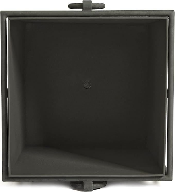 MY SWANKY HOME Large Minimalist Classic Metal Box Planters Liners Square Industrial Rivets Gray